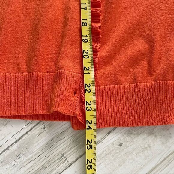 Lands End Cardigan with Ruffle Detail size Medium - Picture 6 of 6